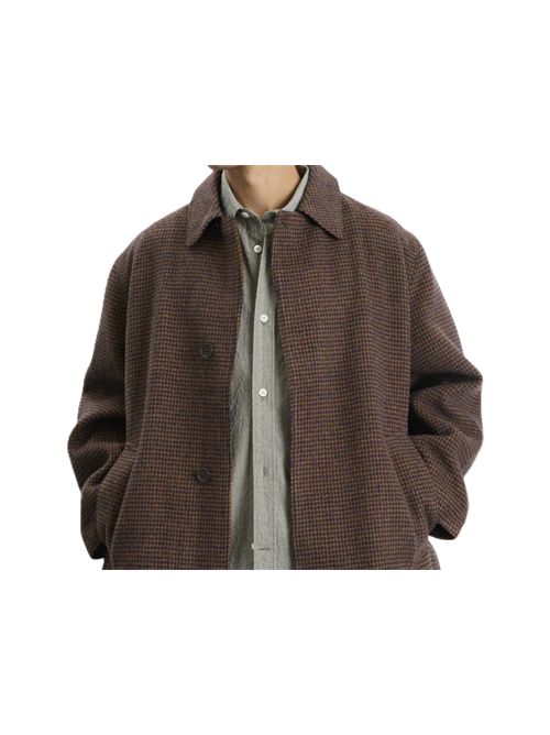 Stan Coat navy/brown Universal Works. | 35170NAVY/BROWN